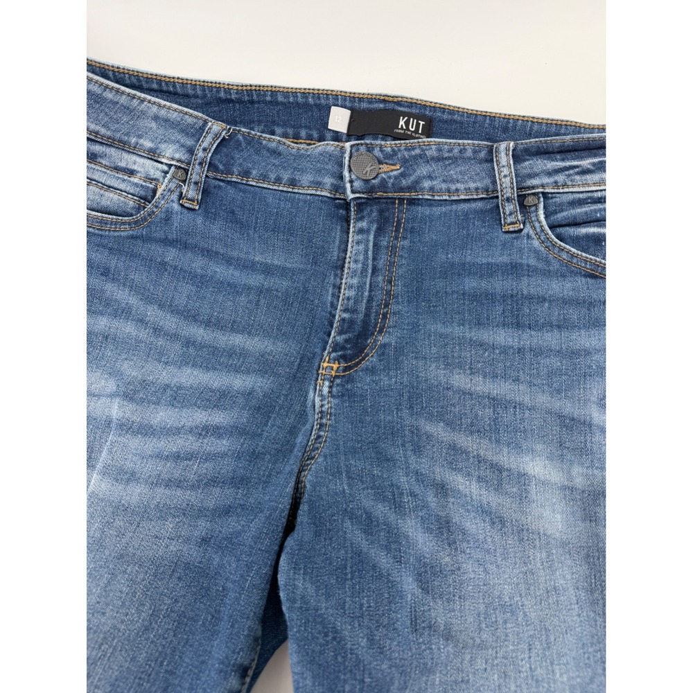 Kut from the Kloth Women Medium‎ Wash Straight Leg Stretch Denim Jeans Size 12